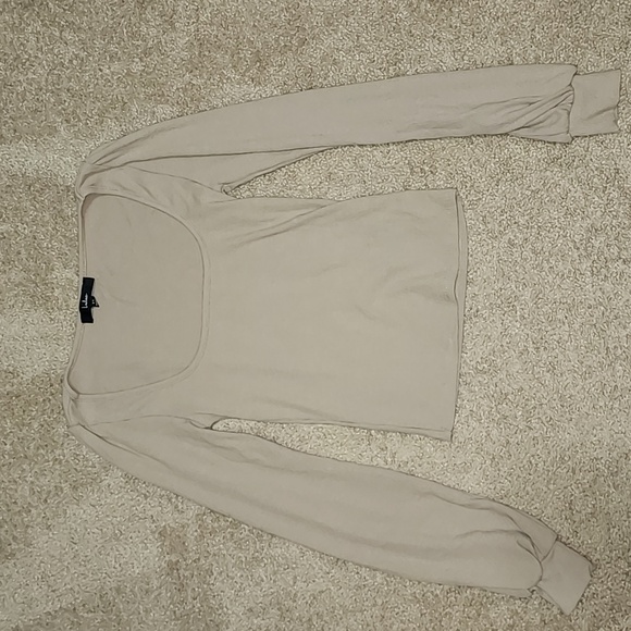 Lulus Iconic Charisma Beige Ribbed Balloon Sleeve Top - Picture 2 of 5